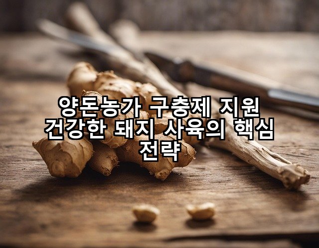 양돈농가 구충제 지원 건강한 돼지 사육의 핵심 전략